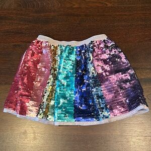 Girls rainbow sequin skirt